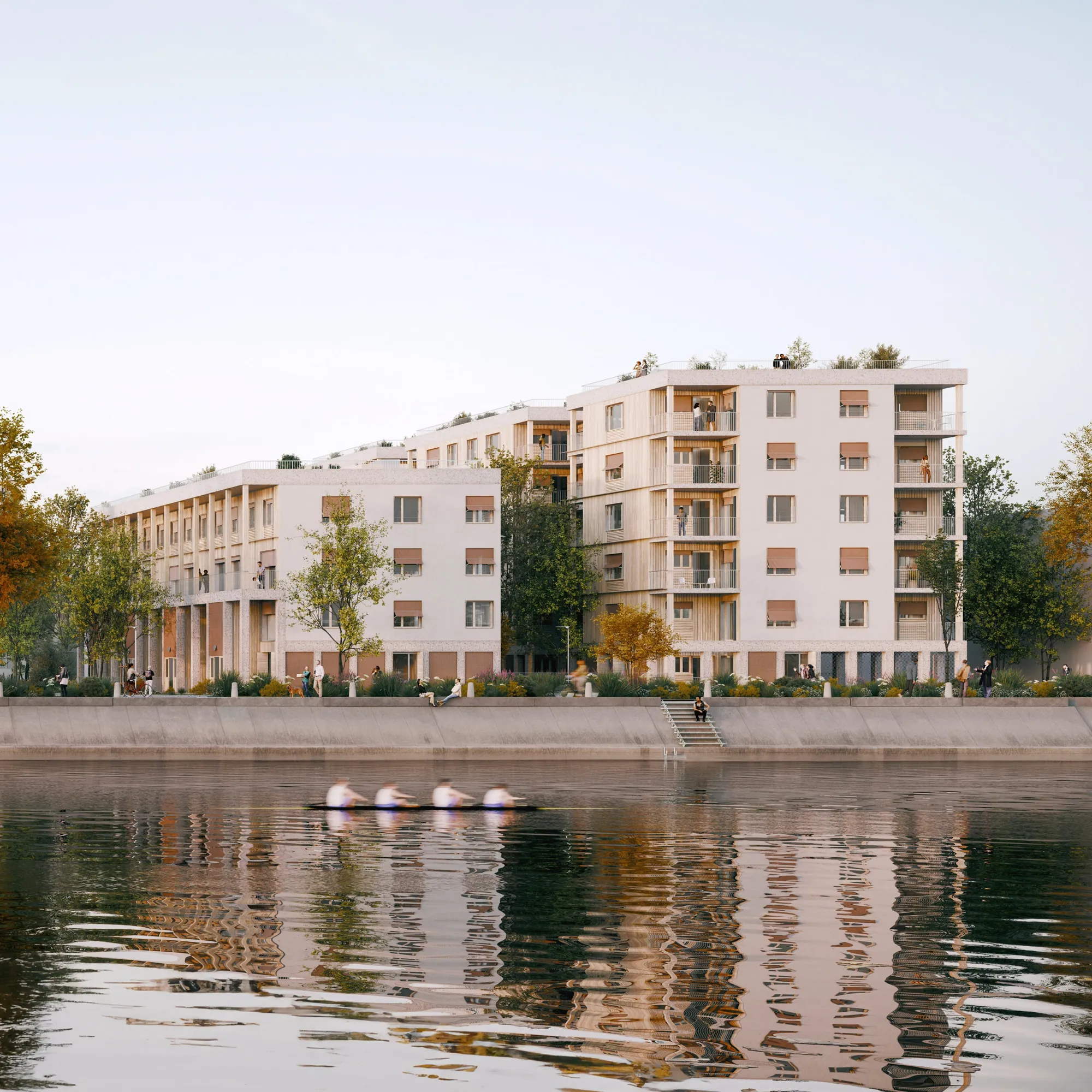 Perspective : vue depuis le bassin